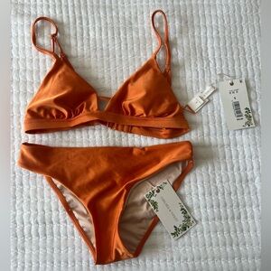 NWT Chelsea and Violet Orange Bikini sz S